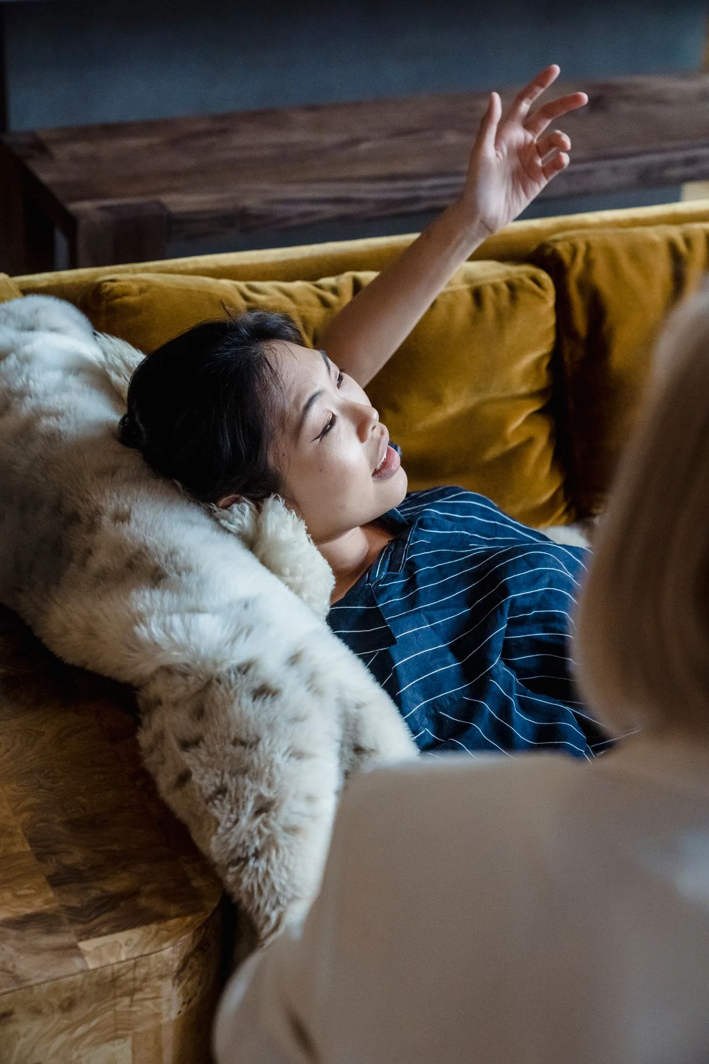 A person speaking with a mental health professional